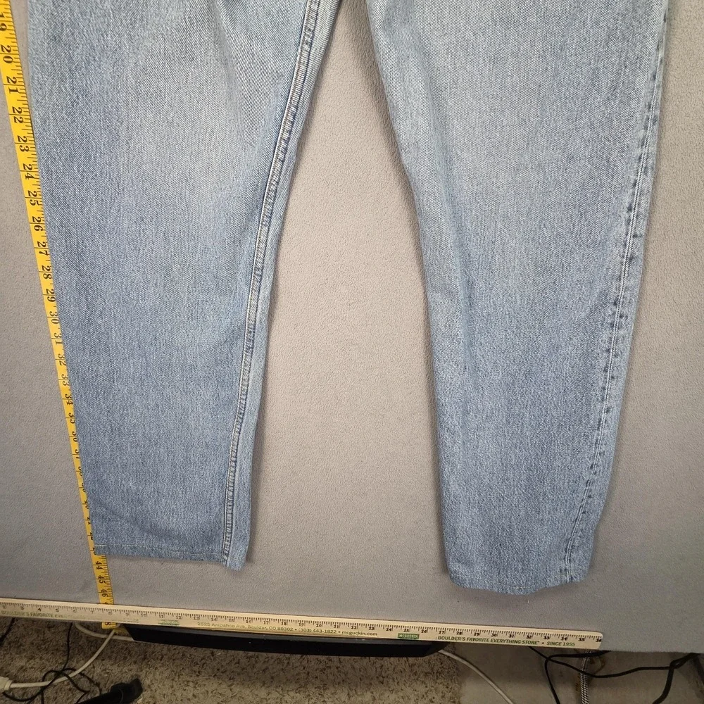 Vintage Levis 501 Jeans Mens Light Wash Straight Altered Hem USA 90s Fits 32x29